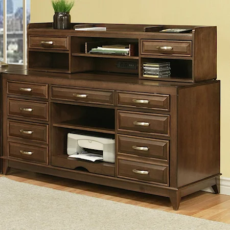 60" Workcenter & Hutch with 9 Drawers